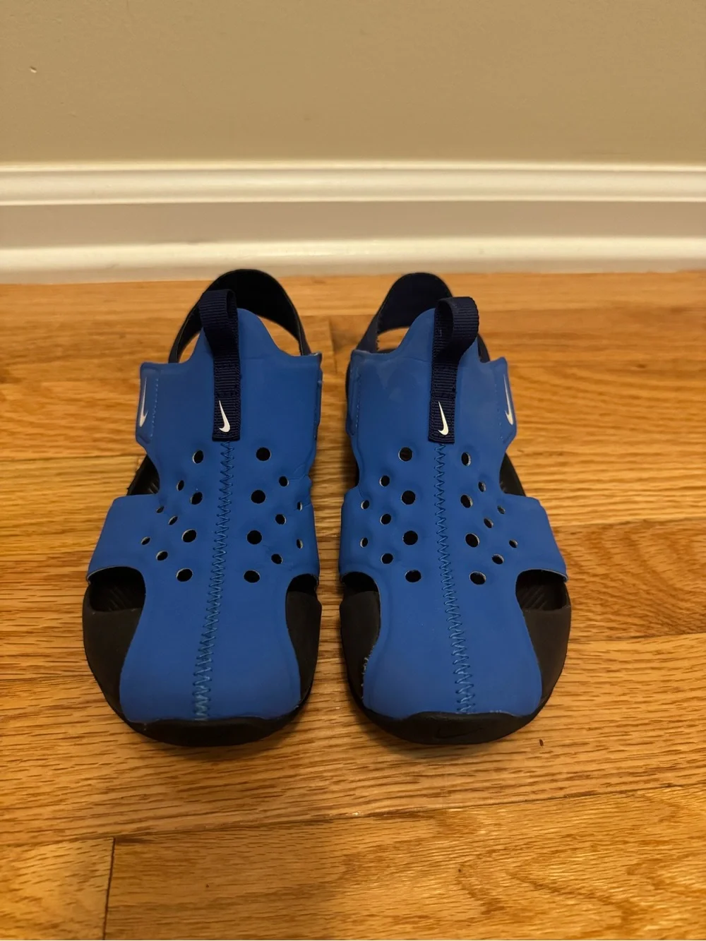 Kids Nike Sunray Protect - Blue Slip-On Sandals with Back Strap - Size 1Y